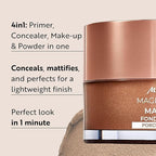 M. Asam Magic Finish Porcelain Teint Make-Up Mousse (1.01 Fl Oz) – 4in1 Primer, Foundation, Concealer & Powder With Buildable Coverage, Adapts To Fair Skin Tones, Leaves Skin Looking Flawless