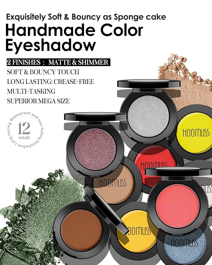 Single Yellow Eyeshadow Matte Handmade Pressed Eyeshadow Palette With No Creasing High Pigmented Long Lasting Yellow Eye Shadow (MangoYellow)