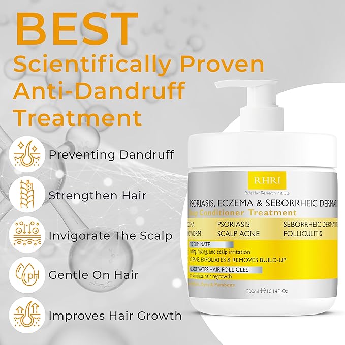 Anti Fungal Psoriasis Conditioner for Psoriasis, Eczema & Seborrheic Dermatitis | With DHT Blockers, Mineral Complex & Tea Tree Oil | Soothes Dry Itchy Scalp & Supports Hair Growth for Men & Women