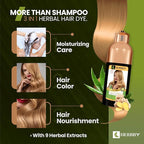HERBBY Hair Color Shampoo for Gray Hair Coverage&Color Transform with 9 Herbal Extracts –Long Lasting(6-8 Weeks),Shiny,Evenly Colored,Instant Hair Dye Shampoo&Conditioner, 500 Ml (LIGHT HONEY COLOR)