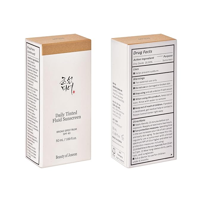 Beauty of Joseon Daily Tinted Fluid Sunscreen 12 Shades for Face Moisturizing Broad Spectrum SPF 40 Korean Skincare 50ml, 1.69 fl.oz #MP200