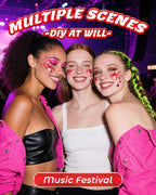 6PCS Red Face Body Glitter Gel，Holographic Chunky Sequins Body Glitter Paint for Party Singer Concerts Music Festival Rave Accessories for Girls Women Face Body DIY Sparkling Makeup