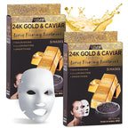 Azure Cosmetics 24K Gold and Caviar Anti Aging Luxury Face Mask - Hydrating & Firming Facial Mask - Helps Reduce Wrinkles & Fine Lines - With Hyaluronic Acid & Collagen - Made in Korea - Pack of 5