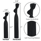 MEEDEE Hair Ties Pack: 100 Black No Crease Soft Knotted Ribbon Ties for Women - Ouchless, No Damage, Suitable for Ponytails, Yoga, and Bracelets