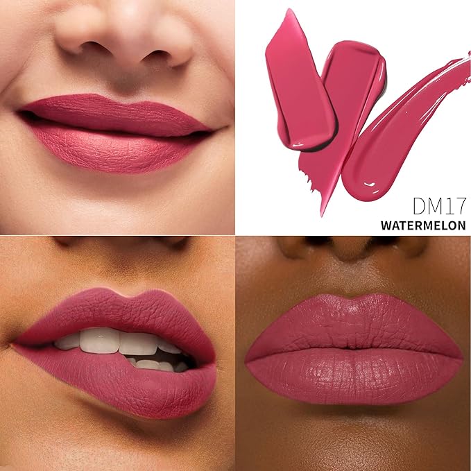Red Lipstick Matte for Women, Color Stay Long Lasting Lipstick Smudgeproof Liquid Lipsticks, Cruelty Free Lip Color (DM17 Watermelon)