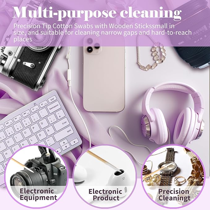 200PCS Pointed Cotton Swabs - Precision Tip Cotton Swabs - 4 Inch Microblading Cotton Swabs - Microblading Cotton Buds for Eyebrow Eyelash Extensions, Makeup, Nails, Tattoo Permanent Supplies, Craft