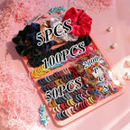 Hair Accessories Set - Scrunchies, Traceless Hair Ropes, Ties, Ponytail Holders, Rubber Bands for Girls, Women, Baby, and Kids (Deep Color, 2155 PCS)