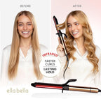 ELLA BELLA® Curling Iron 1.25" with Infrared Technology • Professional Hair Curler • Ceramic Curling Irons • Transform Your Look in Seconds • Suitable for All Hair Types • Say Goodbye to Heat Damage