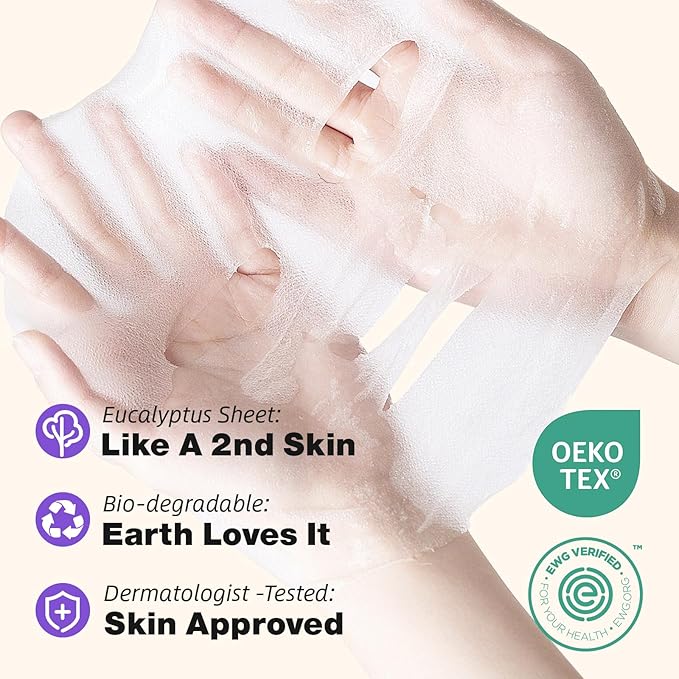 ZealSea Clean Beauty Face Masks Skincare, Minimalism 15 Ingredients Sheet Mask, Dopamine Color Design Facial Mask, Sleepover & Slumber Spa Party Supplies, Women Teen Girl Gifts Trendy Stuff, 21 Pack