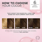 L'Oreal Paris Excellence Crème Permanent Hair Dye, Triple Care Hair Color with Pro-Keratine Complex for 100% Gray Hair Coverage, 6 Light Brown, 1 Kit