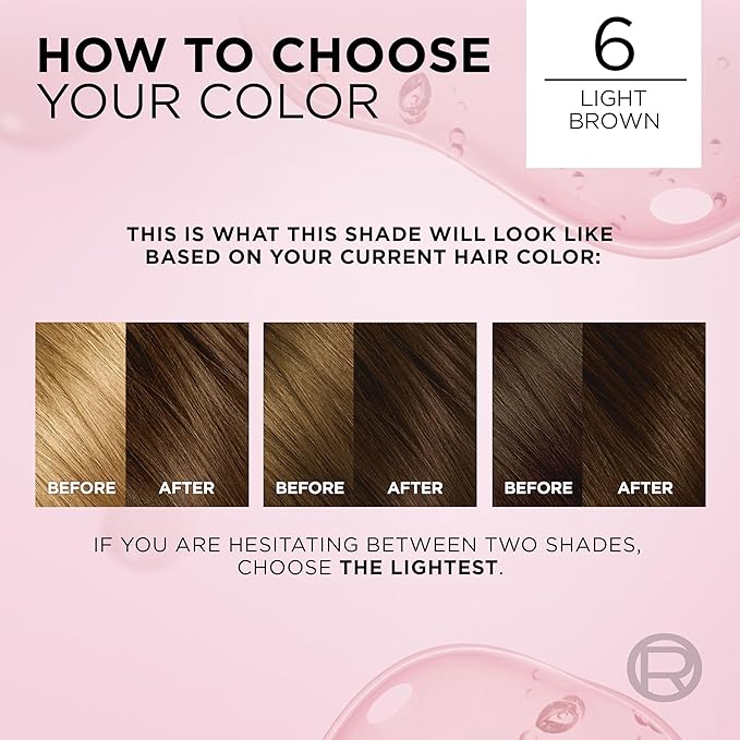 L'Oreal Paris Excellence Crème Permanent Hair Dye, Triple Care Hair Color with Pro-Keratine Complex for 100% Gray Hair Coverage, 6 Light Brown, 1 Kit