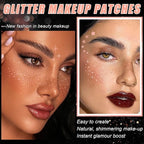 20 Pcs Face Makeup Patches, Glitter Freckles Face Tattoo for Teenagers & Young Women, Sparkle Freckles Makeup Patches, Waterproof Face Glitter Freckles for Christmas (Rose Gold)