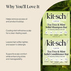 Kitsch Clarifying Tea Tree Shampoo and Conditioner Set – Shampoo & Conditioner Bar for Women and Men, Scalp & Oil Control Hair Care – Free of Paraben, Sulfate & Silicone – Made in USA - 2 pcs