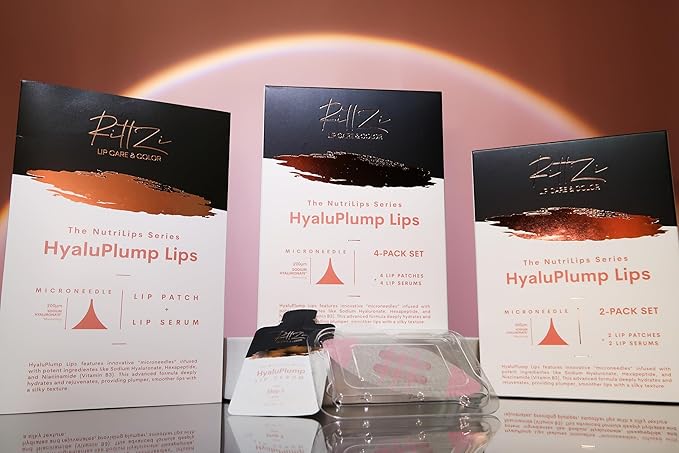 HyaluPlump Lips 2-PACK SET – Innovative Two-Step Lip Care System for Hydrated, Plump Lips Featuring Sodium Hyaluronate, Peptides, and Niacinamide