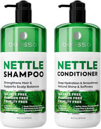 Nettle Shampoo and Conditioner Set - Sulfate Free to Boost Volume - Thickening, Strengthening, Volumizing Formula for Fine and Thinning Hair Women and Men - 16 Fl Oz (Pack of 2)