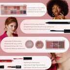 Hot Sugar All in One Makeup Kit, Makeup Set for Women, Girls Makeup Kit for Teens with Eyeshadow, Blush, Contour, Highlighter, Concealer, Lipstick, Lip Gloss, Eyeliner and Brush (Black)