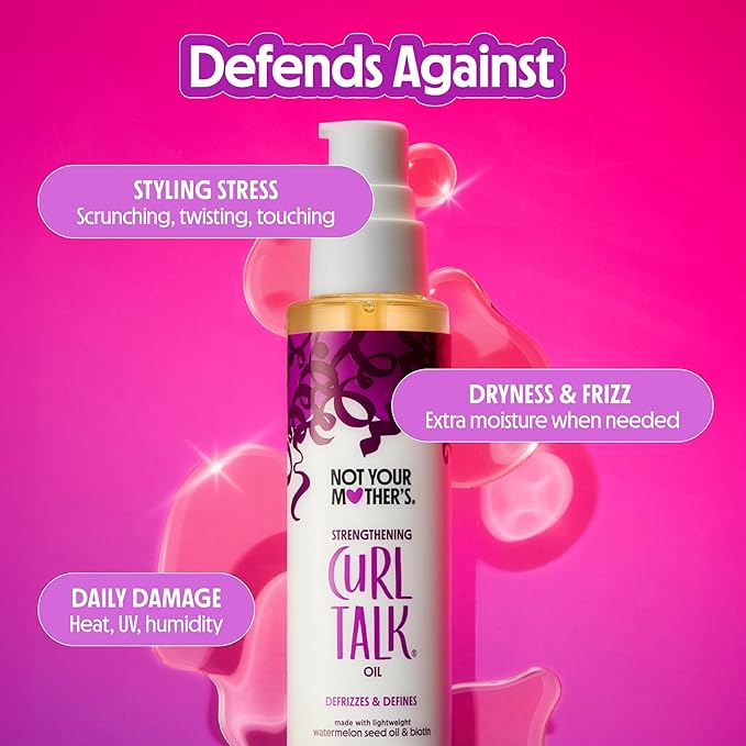 Not Your Mother's Curl Talk Strengthening Oil (2-Pack) - 3.3 fl oz Each - Nourishing, Frizz-Control, and Strengthening Oil for Curls