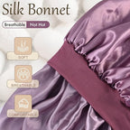 Satin Silk Bonnet for Sleeping, Soft Satin Lined Hair Bonnet for Women, Double Layer Sleep Nightcap