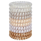 JessLab Spiral Hair Ties for Women, 10-Pack Traceless No-Damage Ponytail Holders, Coils Hair Bands for Girls, Assorted Colors