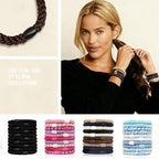 10-Piece Hair Ties: Soft Knitted Hair Tie for Thick/Coarse/Curly Hair. Gentle Hair Ties No Damage—Secure & Protect Strands (Black)