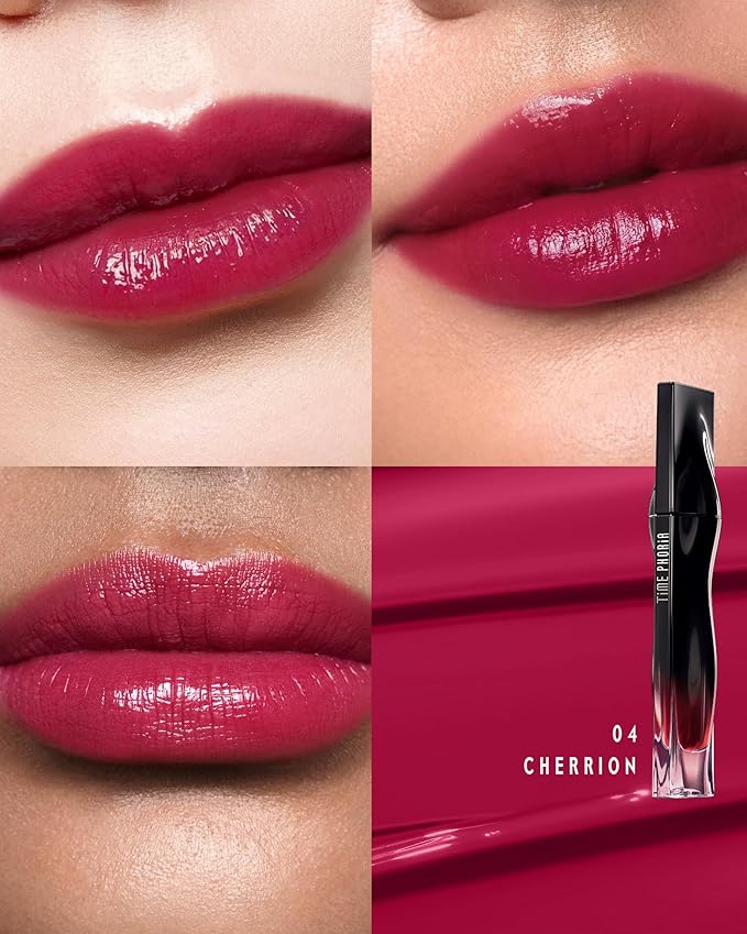 STELLAR DUST LIP STAIN- Waterproof and Transferproof Lip Tint For Women, Glossy Finish Lip Gloss, Lightweight High Coverage, Long Lasting, Stocking Stuffers For Teen Girls (04 CHERRION)