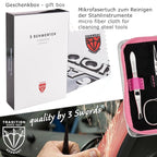 3 Swords Germany - brand quality 6 piece manicure pedicure kit set for professional finger & toe nail care with synthetic leather case - Made in Germany - pink