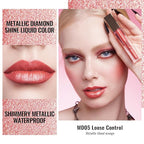 Oulac Metallic Shine Liquid Lipstick Set for Women, Dual Use for Lips & Eyeshadow, Long Lasting Lip Gloss, Metallic Matte High Impact Lip Color No Transfer Vegan Formula, 4.5ml, MD03+05+06