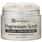 Magnesium Body Scrub for Sore Muscles, Exfoliation, Relaxation and Deep Hydration | Calming & Moisturizing Mineral-Rich Dead Sea Salt Formula With Collagen, Stem Cell & Shea Butter, 16 OZ (453 G)