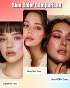 Baked Powder Blush, Lightweight Shimmery Highlight Blusher for Cheeks, Silky Smooth and Blendable Powder Blush Palette, Long-lasting All-Day Face Enhancing Makeup Color, Makeup Gift for Women Girls-02