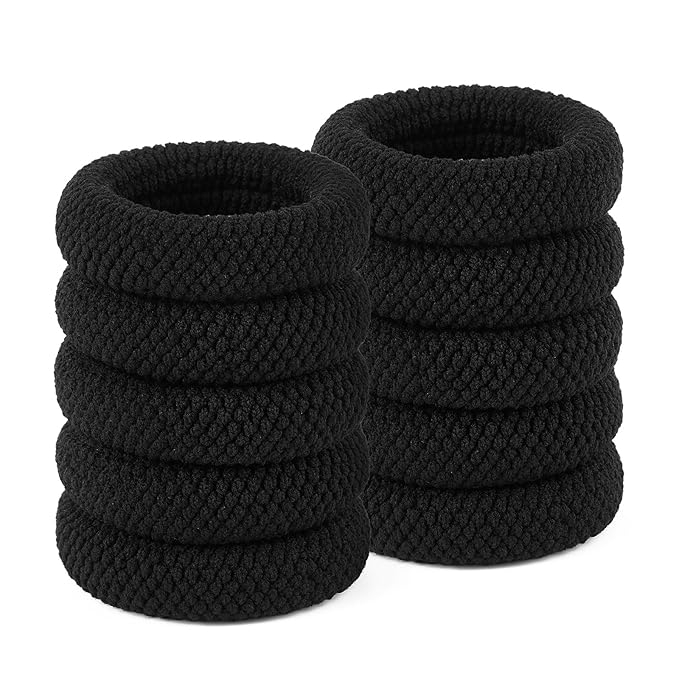 10 Pcs No Damage Hair Ties Thick Hair Elastic Rubber Bands Hair Accessories Scrunchies Seamless for Women