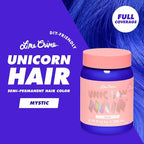 Lime Crime Unicorn Hair Dye Full Coverage, Mystic (Electric Blue) - Vegan and Cruelty Free Semi-Permanent Hair Color Conditions & Moisturizes - Temporary Blue Hair Dye With Sugary Citrus Vanilla Scent