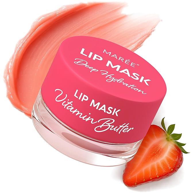 MAREE Lip Mask Overnight - Lip Moisturizer For Very Dry Lips - Hydrating Lip Butter Balm with Hyaluronic Acid & Collagen - Overnight Lip Treatment - Lip Sleeping Mask Repair - Hidratante de Labios