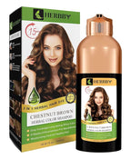 HERBBY Gray Hair Coverage Shampoo & Conditioner - Color Transform with 9 Herbal Extracts, Long-Lasting (6-8 Weeks), Shiny, Even Coloring, Instant Hair Dye, 500 ml (CHESTNUT BROWN)