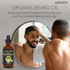 PURA D'OR 4 Oz ORGANIC Beard Softening Oil - Original Sandalwood Scent - Leave-In Conditioner, Argan & Jojoba Oil - Mustache Care & Maintenance, Increase Softness & Strength - Beard Hair, Skin & Face