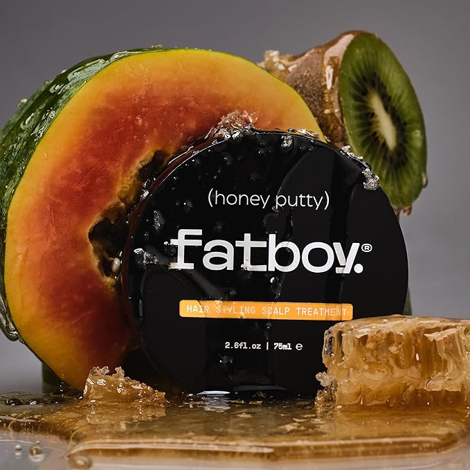 Fatboy Honey Putty, Styling Putty, Leave-In Scalp Treatment, and Hair Nourishment with Manuka Honey and Paw Paw, for Men and Women. Lightweight, Medium Hold, Paraben-Free, Color-Safe, 2.6 oz