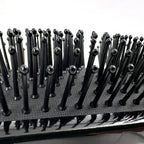 Phillips Brush Luxe Series Square Paddle Hairbrush Combo Pack – Full Sized 9.25 inch Detangler + 7 inch Purse Size Travel Detangler, Sleek Black Color with Gold Accents