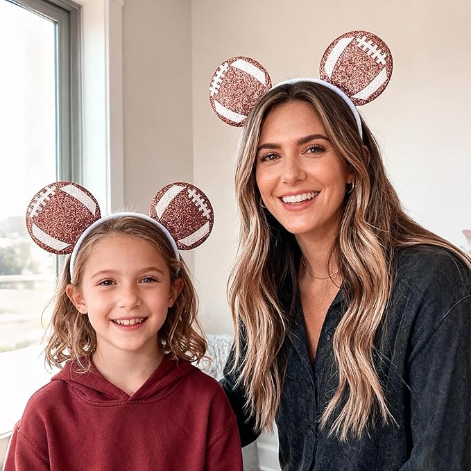 Game Day Fans Headbands for Women&Men, Glitter Ball Sports Hairbands, Sports Themed Hair Accessory, Team Party Favor