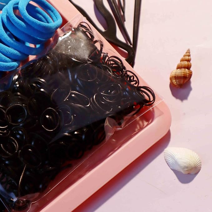 YANRONG 755PCS Hair Accessories for Woman Set Seamless Ponytail Holders Variety Hair Scrunchies Hair Bands Scrunchy Hair Ties For Thick and Curly (755PCS (Treasure Blue))