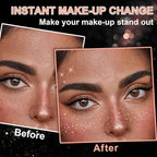 20 Pcs Face Makeup Patches, Glitter Freckles Face Tattoo for Teenagers & Young Women, Sparkle Freckles Makeup Patches, Waterproof Face Glitter Freckles for Christmas (Rose Gold)