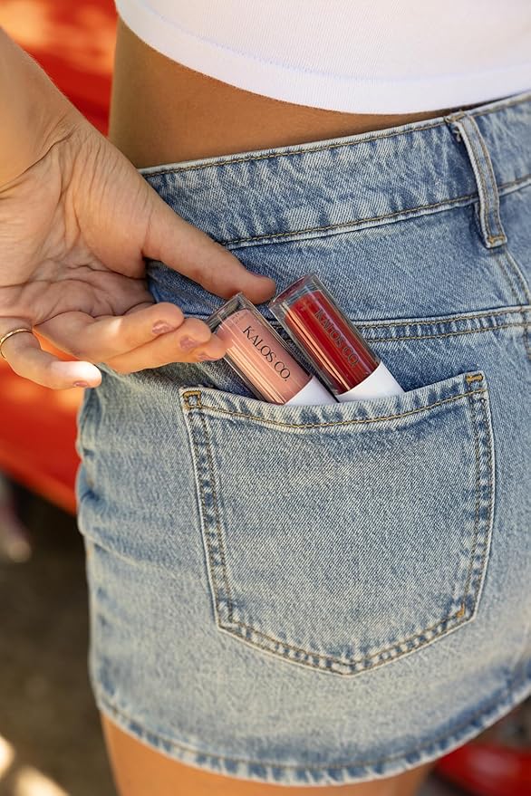 Tinted Lip Oil with Tallow & Lanolin – Hydrating Balm-Gloss Hybrid with Cherry Seed Oil & Castor Oil – Natural Mineral Pigments, Nourishing Moisture, Non-Sticky Shine (5 Shades) (Bare)