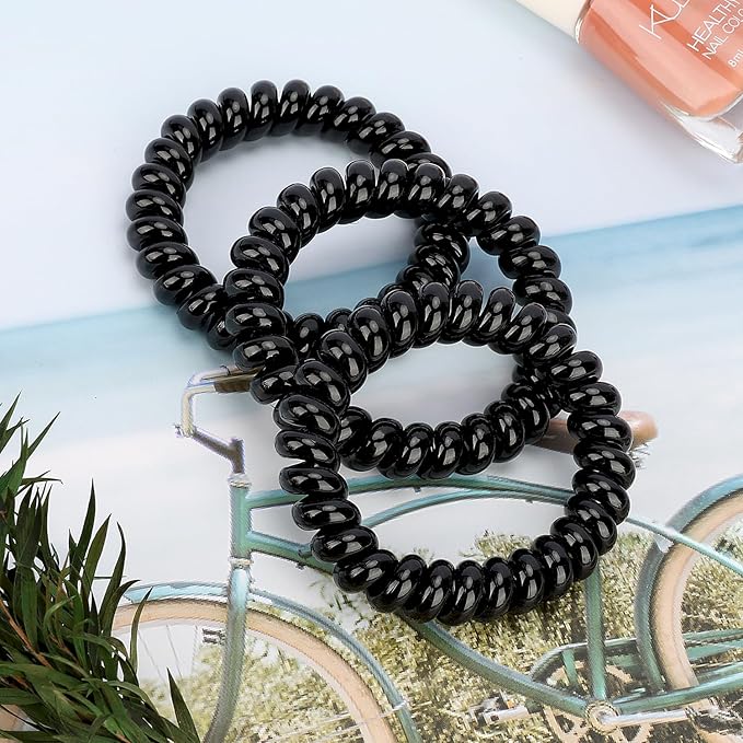 JessLab Spiral Hair Ties for Women, 10-Pack Traceless No-Damage Ponytail Holders, Coils Hair Bands for Girls, Assorted Colors