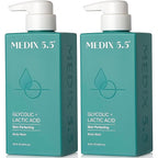 Medix 5.5 Glycolic Acid + Lactic Acid Exfoliating Body Wash Gel | KP Bump Eraser | AHA Exfoliant Skin Care Body Cleanser | Keratosis Pilaris & Acne | Anti Aging AHA Foaming Body & Face Wash, 2-Pack