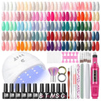 COSCELIA 53pcs Gel Nail Polish Kit with U V light and Drill Starter Kit 35 Colors Gel Nail Polish with 5pcs Top Base Coat Nail Art Professional Gel Manicure Kits Christmas Gifts for Women Teens Girls