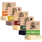 Dr. Squatch Natural Bar Soap for Men - Cold Process Soap with No Harsh Chemicals - Cool Fresh Aloe, Cedar Citrus, Gold Moss, Pine Tar & Bay Rum (5 oz, 5-Pack)
