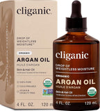 Cliganic Organic Argan Oil, 100% Pure | for Hair, Face & Skin | Natural Cold Pressed Carrier Oil, Imported from Morocco