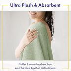 100% Organic Luxury Bath Sheets - GOTS Certified - Extra Large 35x70 Inches (Pack of 2) Zero-Twist, Long-Staple Cotton Bath Sheet Set (Eucalyptus Green)