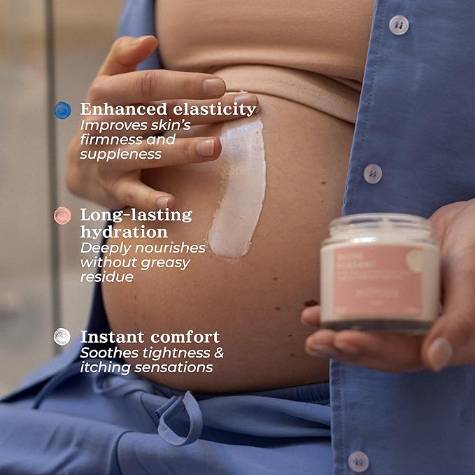 MINOIS PARIS Firming Belly Balm – 99.8% Natural Pregnancy Stretch Mark Cream – Belly Butter for Pregnancy & Postpartum – Hydrating, Firming, Gentle Care – Made in France – 3.4 fl oz