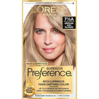 L'Oreal Paris Superior Preference Luminous Fade-Defying Permanent Hair Color, Hair Dye For Up to 9 Weeks of Radiance, Medium Ash Blonde 7.5A, 1 Hair Dye Kit