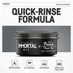 Immortal NYC Iconic Men Cream Pomade - Flex Medium/Stong Hold - Low Shine All Natural Water-Based Hair Cream Pomade for Men - No Residue, All Hair Types