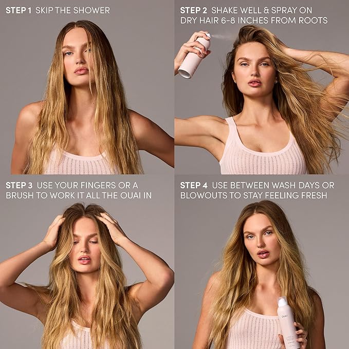 OUAI Super Dry Shampoo - Volumizing Dry Shampoo - Absorbs Oil, Dirt & Sweat - Blends Seamlessly into Hair with Zero Residue & Enriched with a Long-Lasting Scent - Melrose Place (4.5 oz)